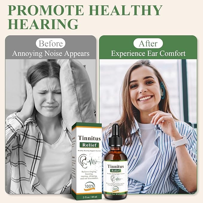 Tinnitus Relief Drops-Ringing,Buzzing & Ear Discomfort–Natural Ear Oil – 60 ml (Pack Of 2)